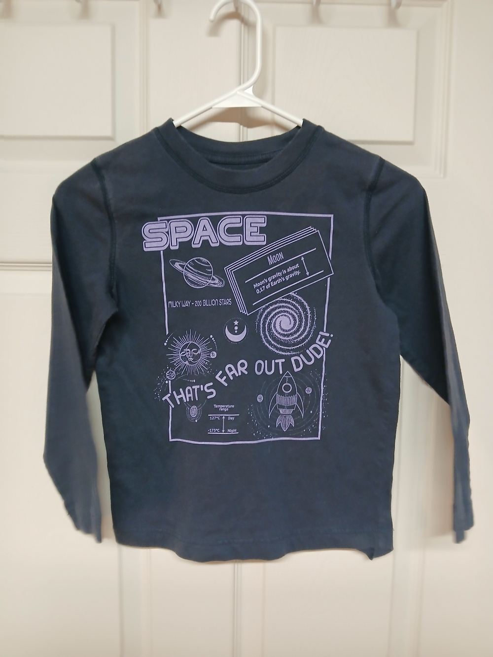 Kids' Space Graphic Long-Sleeve Tee - Navy